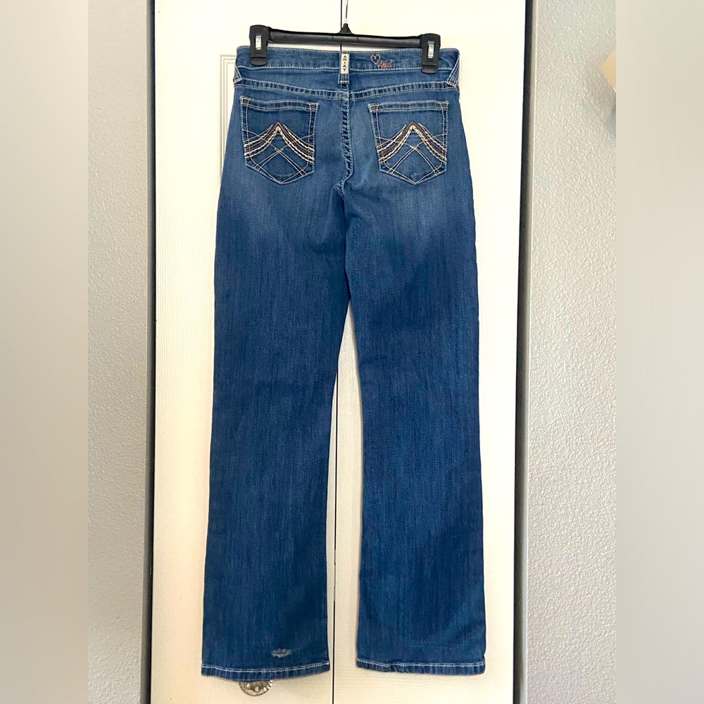 Ariat Real Denim Jeans American Flag girls size 16 - Picture 2 of 11